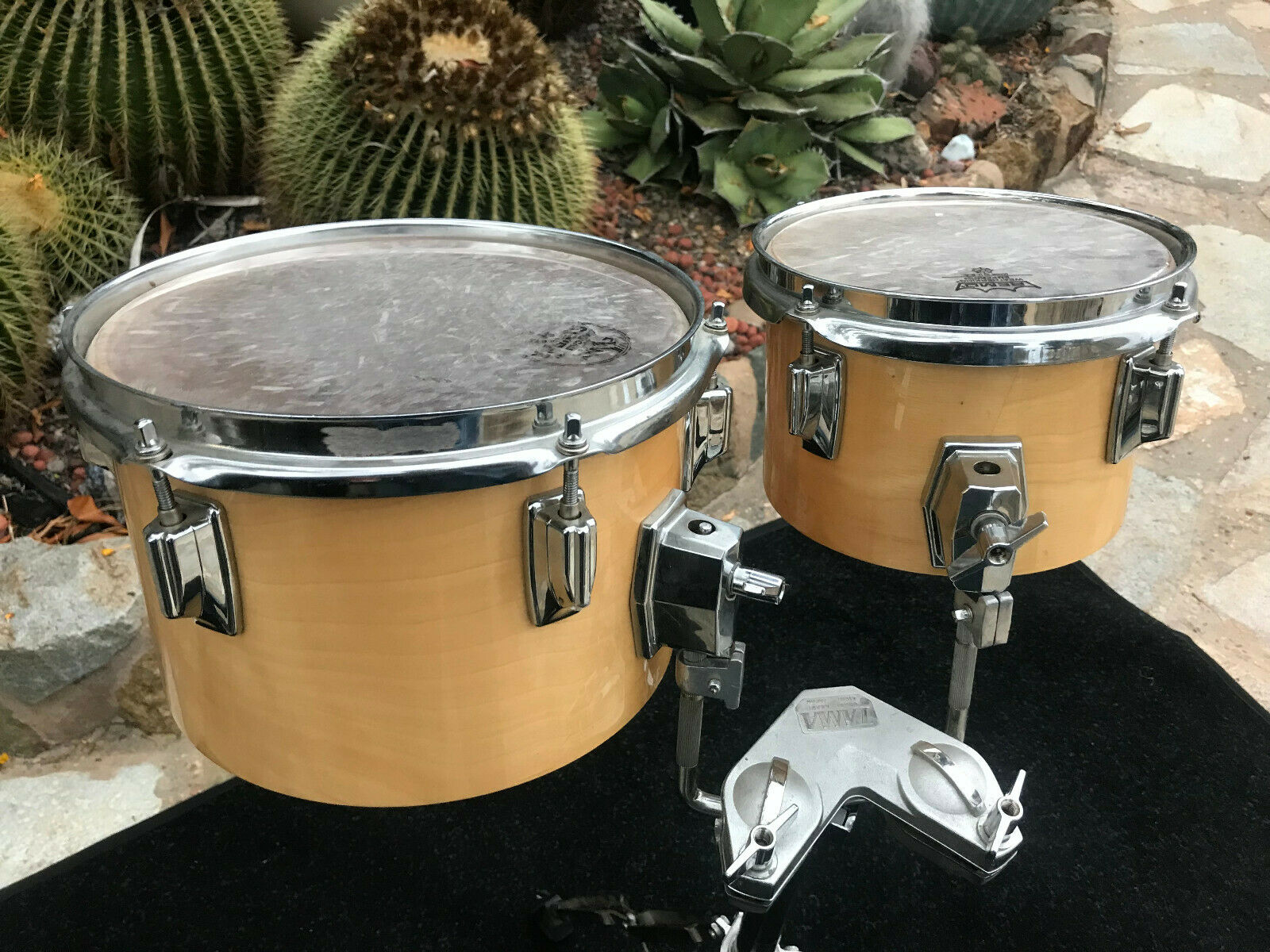 Vintage Tama Superstar 2pc Super Maple Glossy CONCERT TOMS WITH