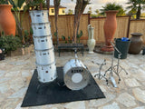 Vintage Tama Swingstar Metallic White 6pc Drum Set kit - EXCELLENT!