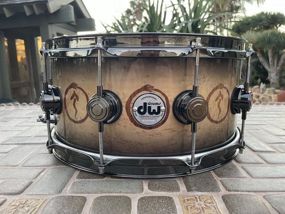 RARE DW Collectors Neil Peart Snakes and Arrows - Birds Eye Maple Snare Drum !
