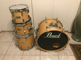 Pearl World Series Natural Finish Drum Set Kit 4pc with 20" kick Drum!!