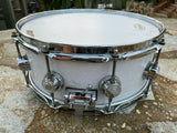 DW Collectors White Glass 14 x 6 Snare Drum!!! Collectors Standard Maple