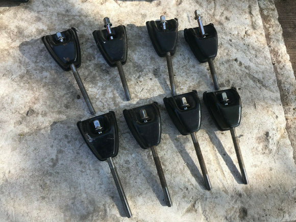 Eight ( 8 ) Pearl Export EX Black Bass Drum tension rods and Claws