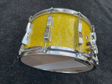 C&C Custom Snare Drum 14 x 8  Yellow Sparkle with Ludwig Drum Lugs