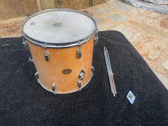 Vintage Gretsch 1970's Natural Finish 16x16 Tom Drum