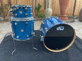 DW Collectors 3pc Drum Set kit 22x18,12x8,16x14 Blue Sparkle