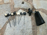 LARGE LOT OF BASS DRUM BEATERS + BONUS COWBELL + MOUNT!!