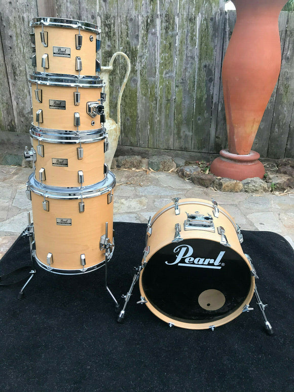Pearl World Series Natural Finish Drum Set Kit 5pc with 20