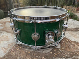 DW Jazz 14 x 6.5 Snare Drum Green Sparkle