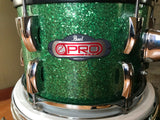 Pearl E pro Tru Trac 4pc Drum Set kit Green Glitter Pad Set w/ Electronic heads