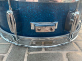 Vintage Rogers Holiday Blue Sparkle 14 x 5 Snare Drum - NEEDS WORK