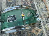 Spaun Acrylic 13 x 5.5 Snare Drum Coke Bottle Green Double Vented Snare