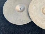 Vintage Zildjian Hollow Logo 70's New Beat hihat Cymbals hi hat Pair
