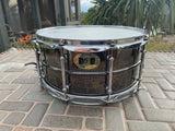 Pork Pie Percussion Little Squealer Big Black Brass Snare Drum - 6.5 x 14 inch