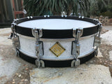 Dixon Classic Series POPLAR WHITE W/WOOD HOOPS 14 x 4 Snare Drum
