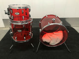 Pearl Crystal Beat Acrylic Bop Drum set 18,12,14 Ruby Red