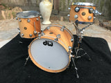 DW COLLECTORS EXOTIC JAZZ SERIES 3pc Maple/Gum Twisted Birch Finish Drum Set Kit