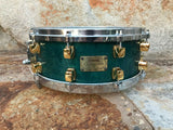 Yamaha Maple Custom Green 14 x 5.5 Snare Drum!! w/ Gold lugs