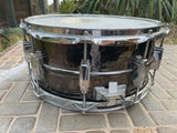 Ludwig LB417K 6.5x14inch Black Beauty Brass Snare Drum, Hammered Shell, Imperial