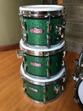Pearl E pro Tru Trac 4pc Drum Set kit Green Glitter Pad Set w/ Electronic heads