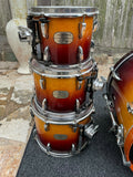 Pearl Session Maple Custom 4pc Drum Set Kit Tobacco Burst!!