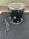 Sonor Phonic Plus 9ply Beechwood 1980's Black 16 x 18 Floor Tom Drum