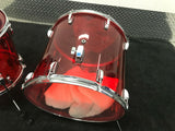 Pearl Crystal Beat Acrylic Bop Drum set 18,12,14 Ruby Red