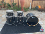 DW Black Satin 5pc Collectors Gold Badge Era Drum Set kit