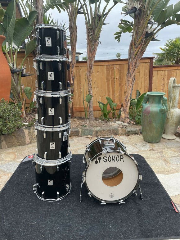 Sonor Phonic Black 6pc Drum Set kit