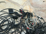 LARGE COLLECTION OF TRS MIC COLORED SNAKE MUSICAL INSUTRMENT / AUDIO CABLES