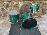 Yamaha Maple Custom 3pc Drum Set Kit Emerald Green