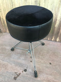 Pork Pie Percussion Round Drum Throne - Black with Black Crushed-velvet Top