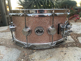 DW Solid Shell 14 x 6.5 Maple Snare Drum - Excellent -Champagne sparkle