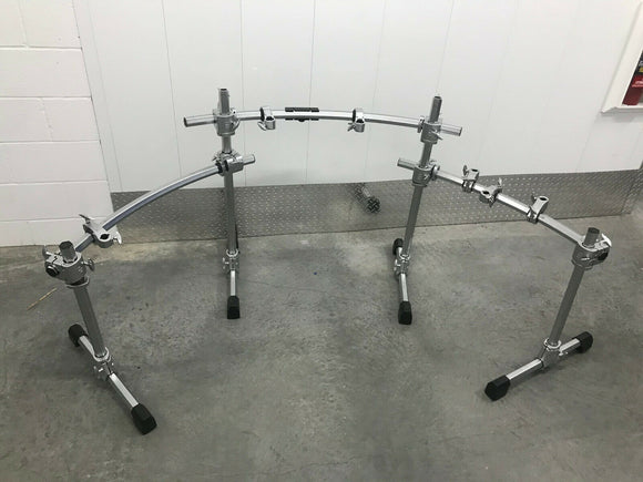 PDP 3 sided double or single bass Drum Rack Chrome with Multi Clamps