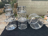 Pearl Crystal beat Acyrlic 8pc Drum Set kit - Clear - Excellent