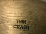 Vintage Zildjian Avedis 18" Drum THIN Crash Cymbal - Hollow Logo