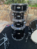Pearl Decade Maple 5pc Drum Set kit 22.18,10.7,12.8,16.16,14,5.5 - Black