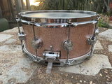 DW Solid Shell 14 x 6.5 Maple Snare Drum - Excellent -Champagne sparkle