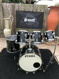 Vintage Tama Superstar 5pc Black Birch Drum Set kit 22x16,16x1610x9,12x10,13x12