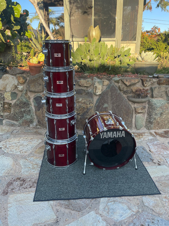 Yamaha Recording Custom Pre Yes Cherry 6pc Drum Set kit 22,10,12,13,14,16