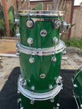 DW Collectors 4pc Green Sparkle Drum Set kit - 24x16,13x9,16x16,18x16  EXCELLENT