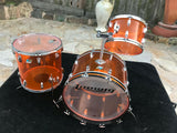 Vintage Ludwig Amber Vistalite Drum Set Kit 3pc