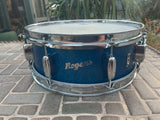 Vintage Rogers Holiday Blue Sparkle 14 x 5 Snare Drum - NEEDS WORK