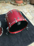 Baltimore Drums Red Wine Satin 8 ply Maple Drum Set kit - EXCELLENT