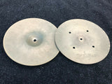 Vintage Zildjian 14" Quick beat 70's Hollow Logo Hihat Drum Cymbals hi hat