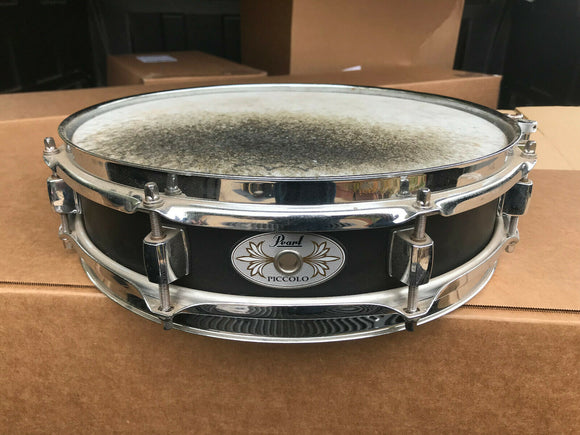 Pearl S1330B Steel Piccolo Snare Drum, Black, 3